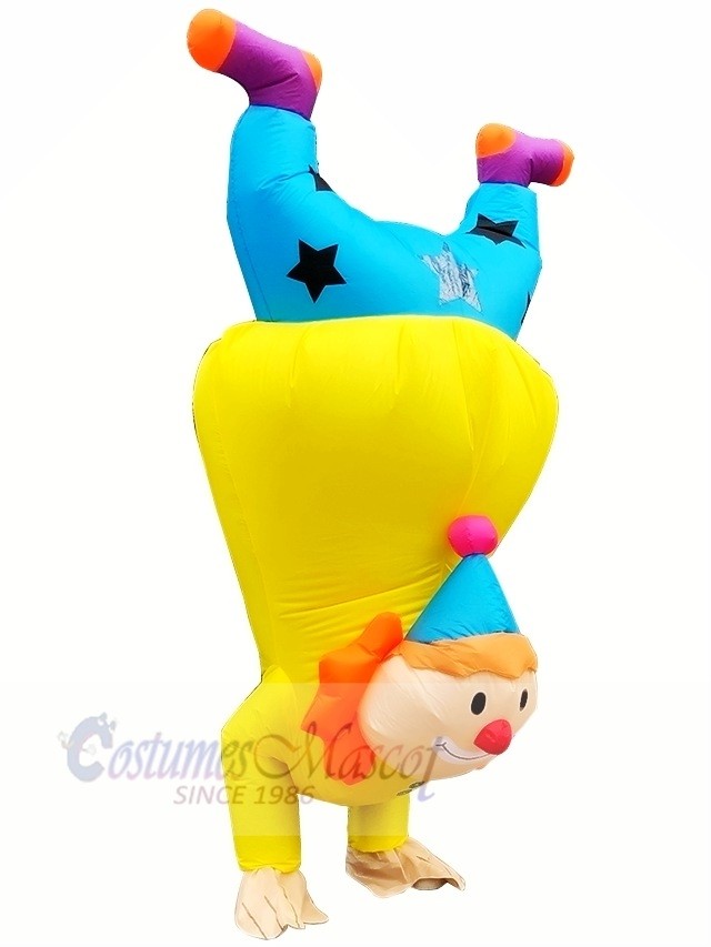Funny Upside-down Handstand Clown Buffon Inflatable Mascot Costumes Cartoon