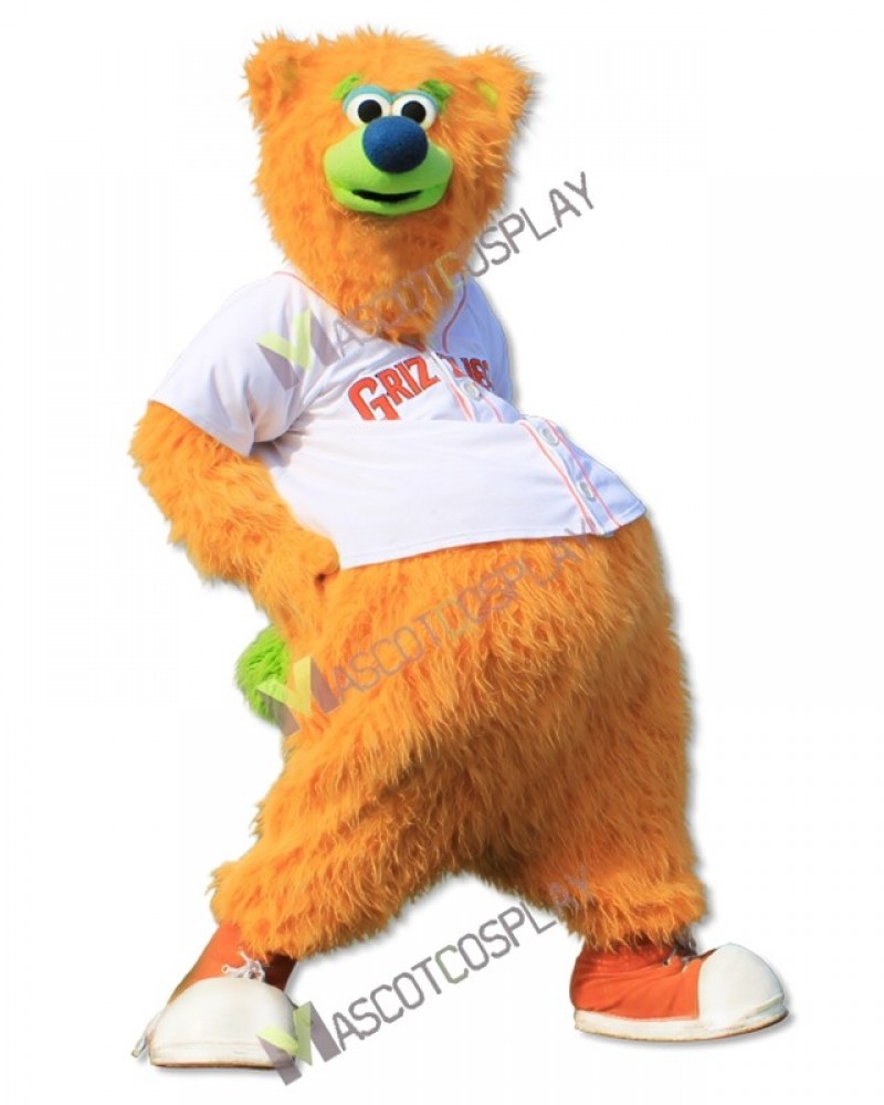 Fresno Grizzlies Parker T. Bear Mascot Costume Yellow Bear Mascot