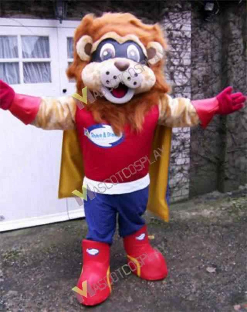High Quality Adult Lion Superhero Mascot Costume