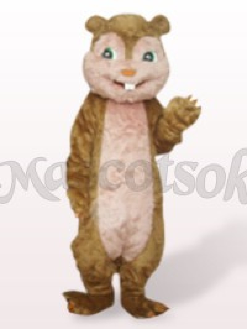 Brown Long Hair Squirrel Plush Adult Mascot Costume