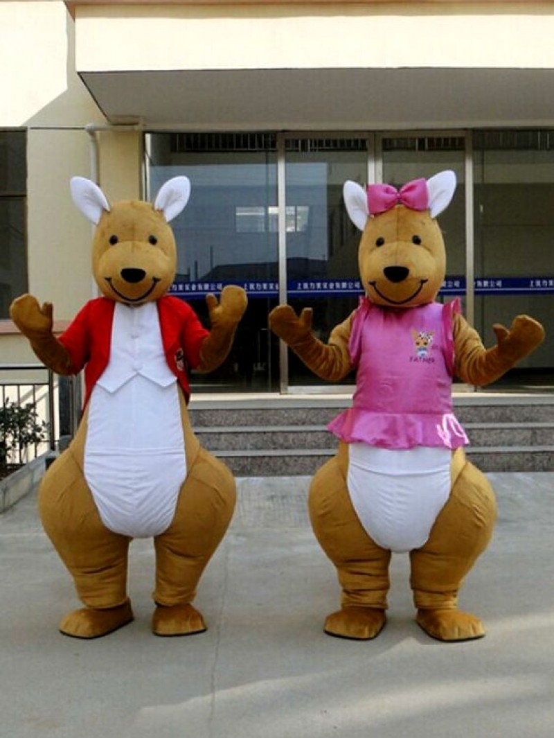 Red or Pink Kangaroo Mascot Costume