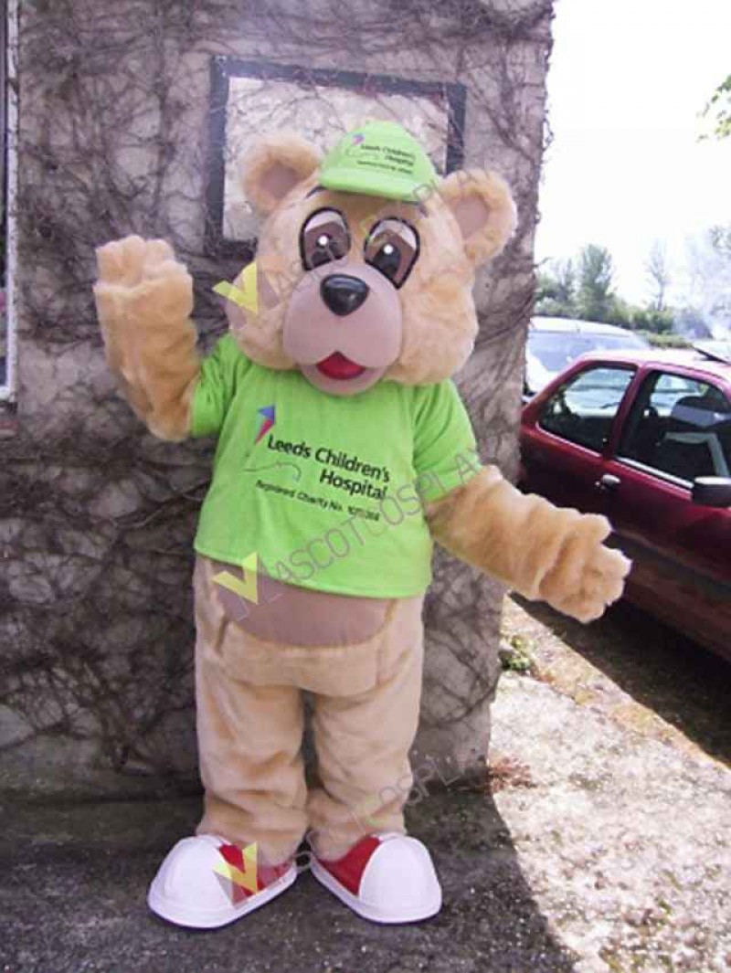 High Quality Adult Tan Bear Mascot Costume