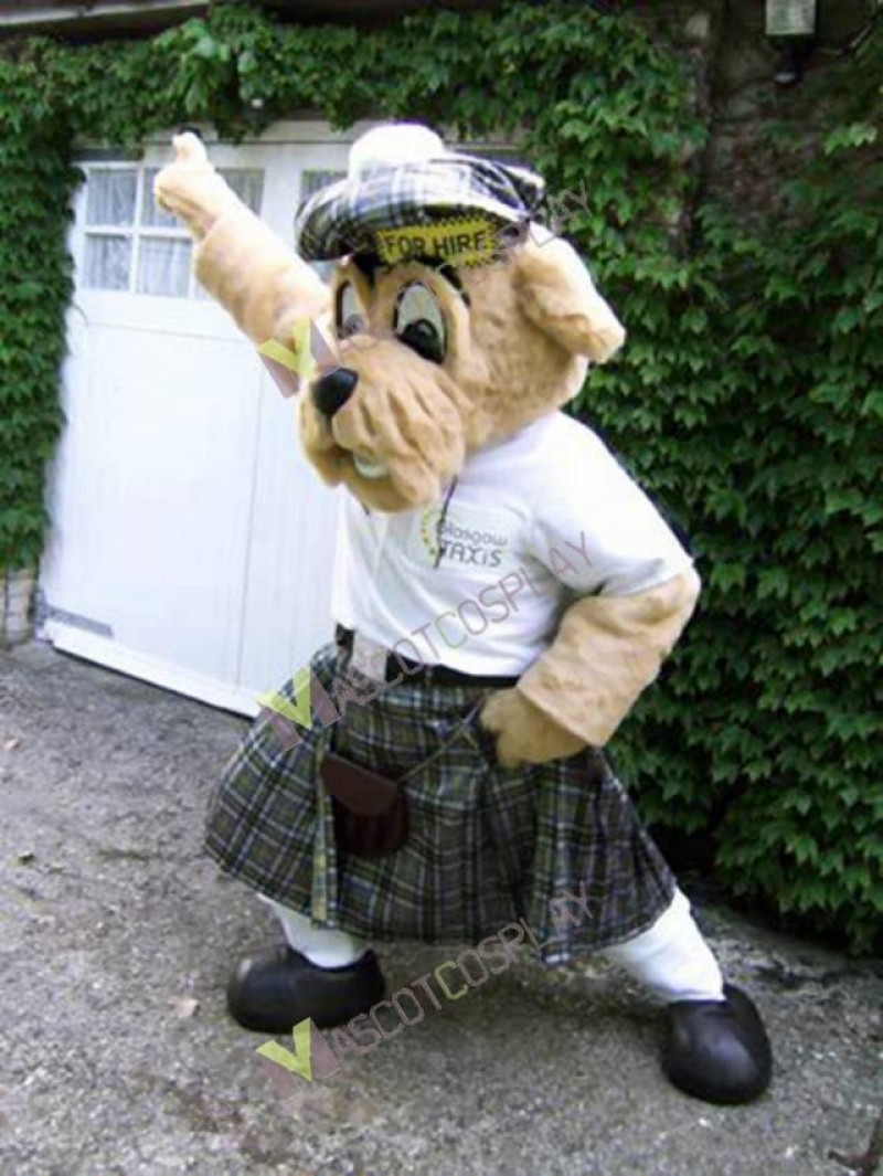 High Quality Adult Scotland Taxi Driver Dog Mascot Costume