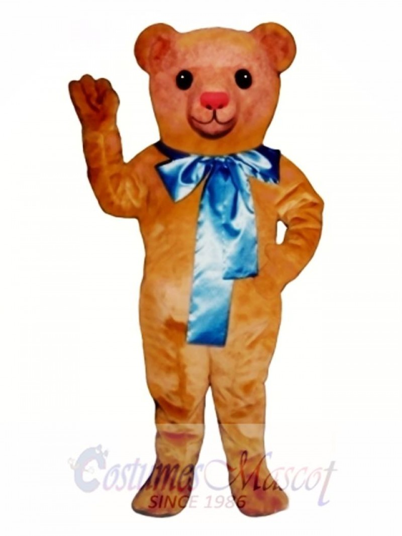 Old Fashioned Teddy Bear with Bow Mascot Costume