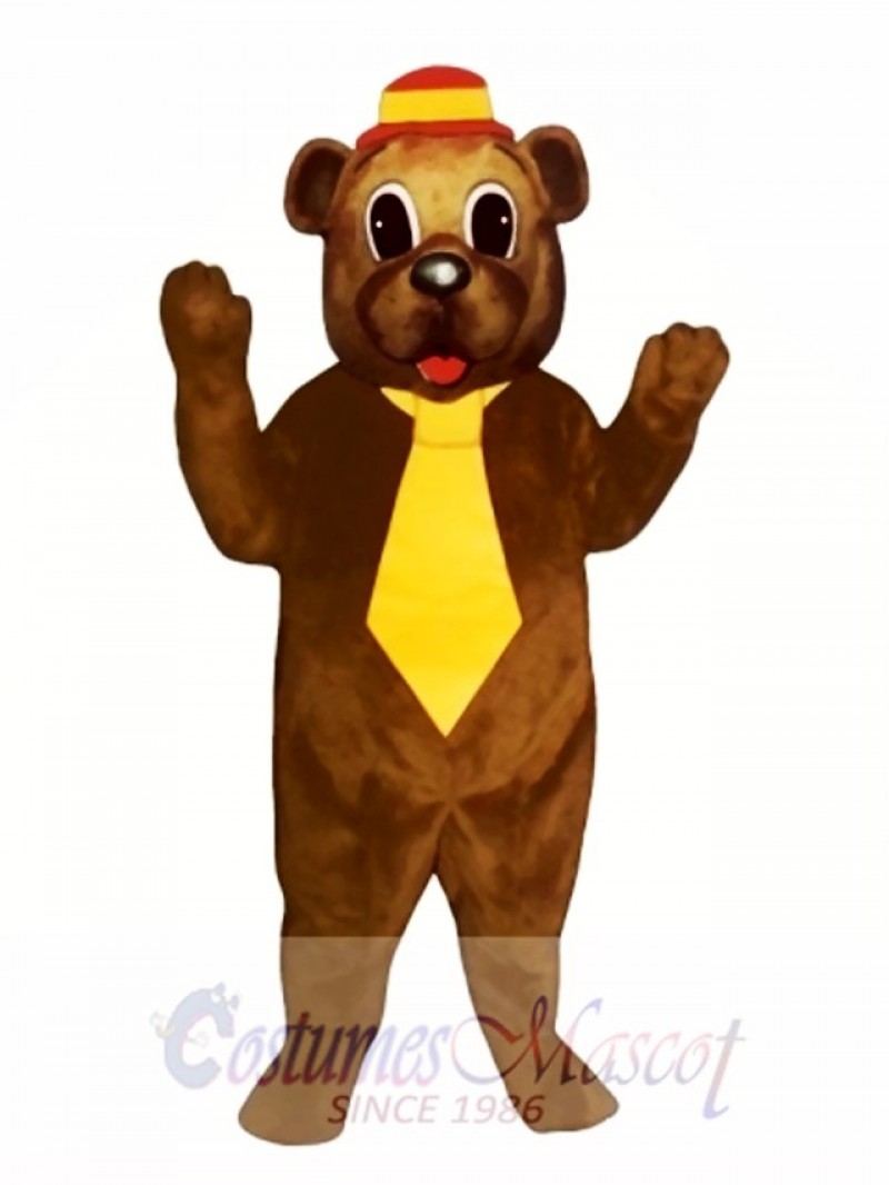 Father Bear with Hat & Tie Mascot Costume