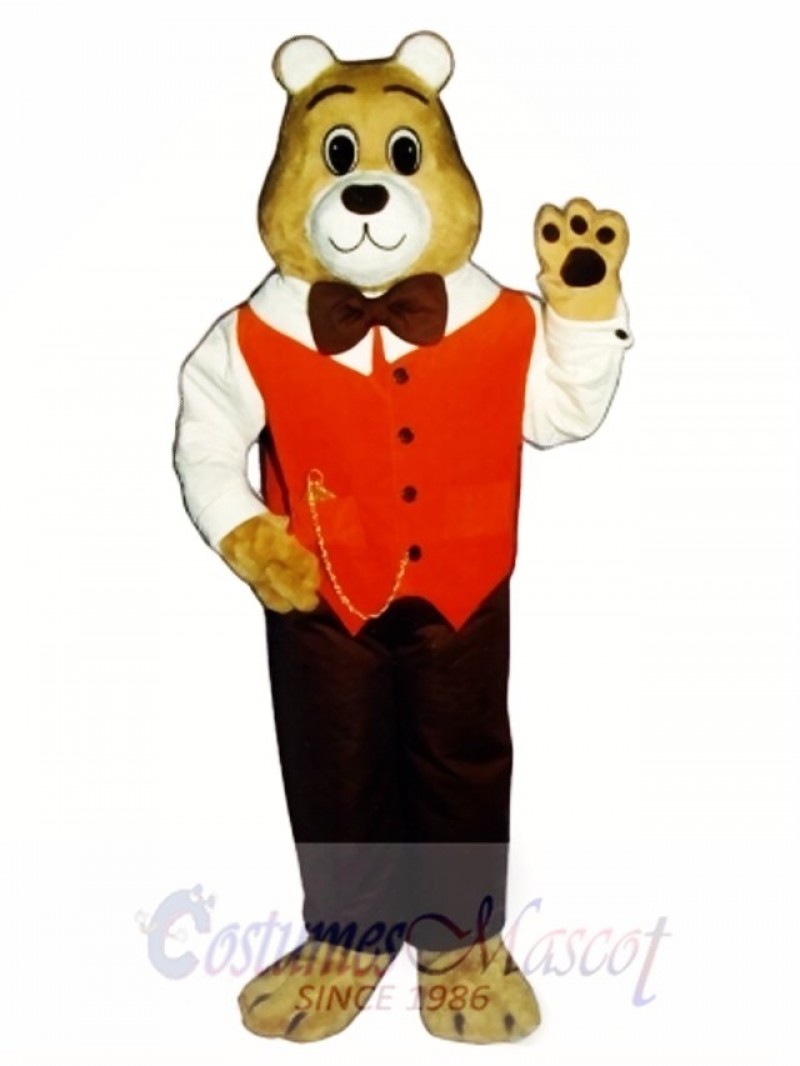 Cute Gentleman Bear Mascot Costume