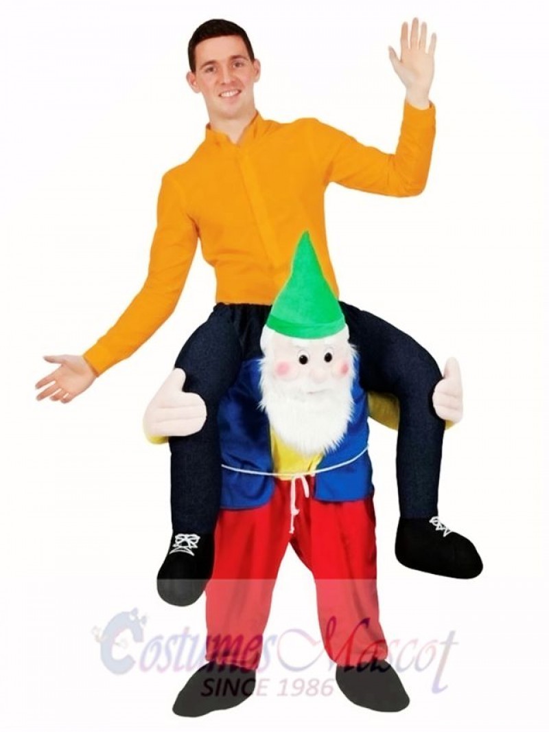 Back Shoulder Garden Gnome Carry Me Mascot Ride Costume Stag Fancy Dress Christmas Funny Outfit