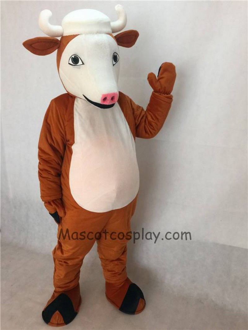 Cute Henry Hereford Cattle Mascot Costume