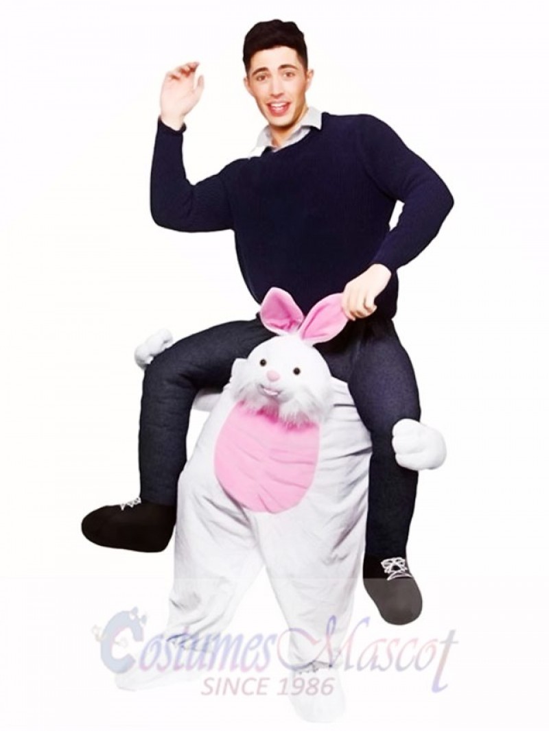 Carry Me Easter Bunny Piggy Back Mascot Adults Ride On Funny Fancy Dress Costume