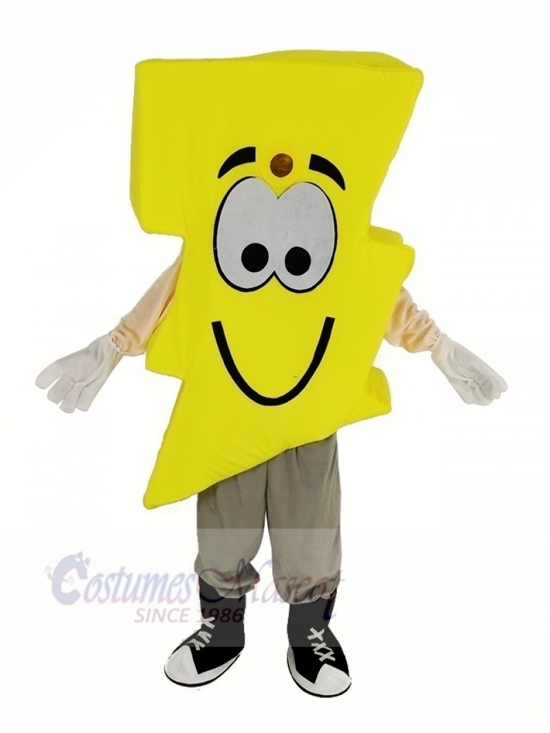 Yellow Lightning Mascot Costume