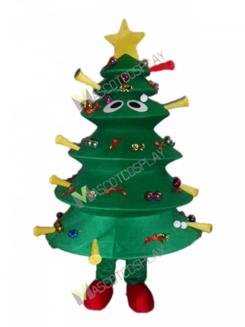 Christmas Tree Mascot Costume Xmas Green Tree Mascot