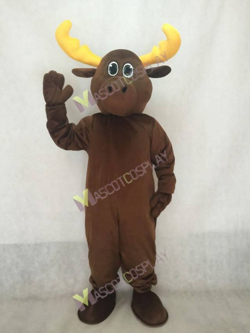 Brown Milton Moose Mascot Costume