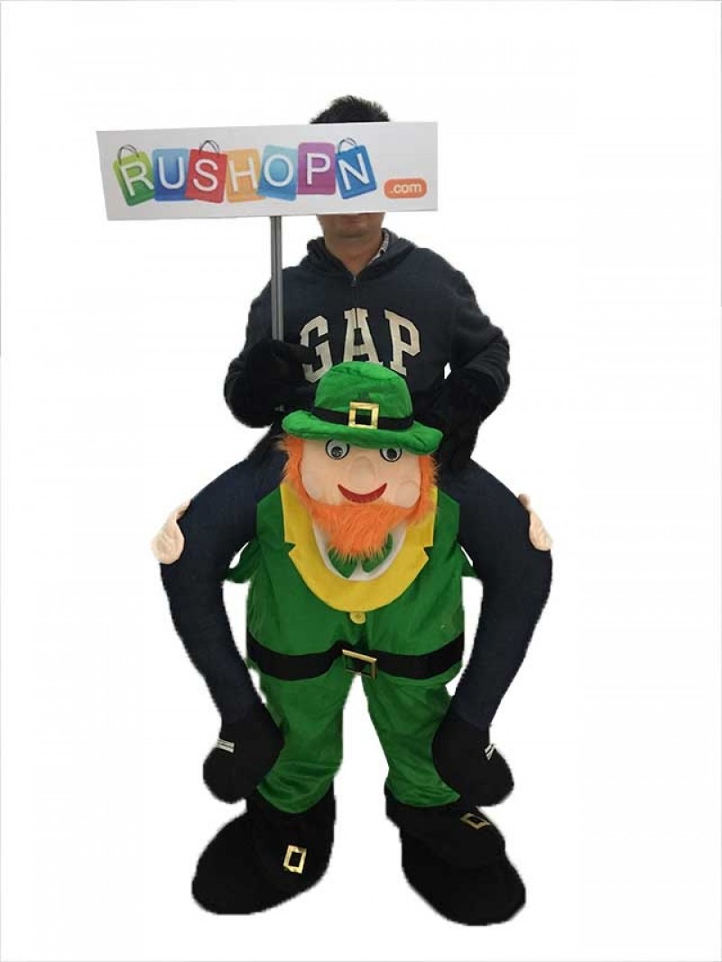 St Patricks Day Piggy Back Costume Irish Carry Me Leprechaun Mascot Costume