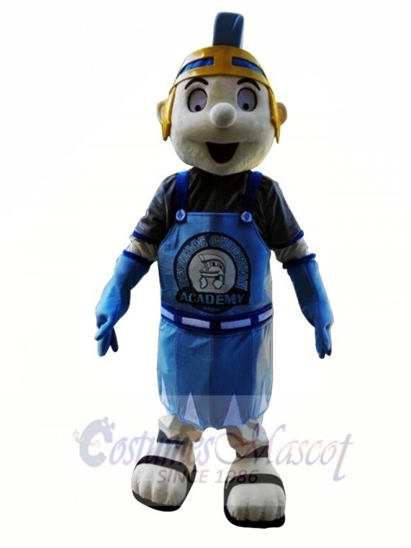 Blue Knight Spartan Trojan Mascot Costume 