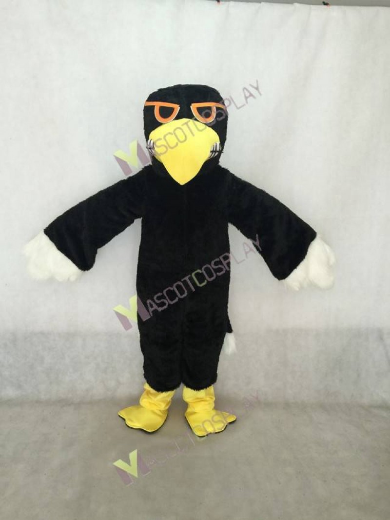 Black Hawk Mascot Costume in Yellow Beak