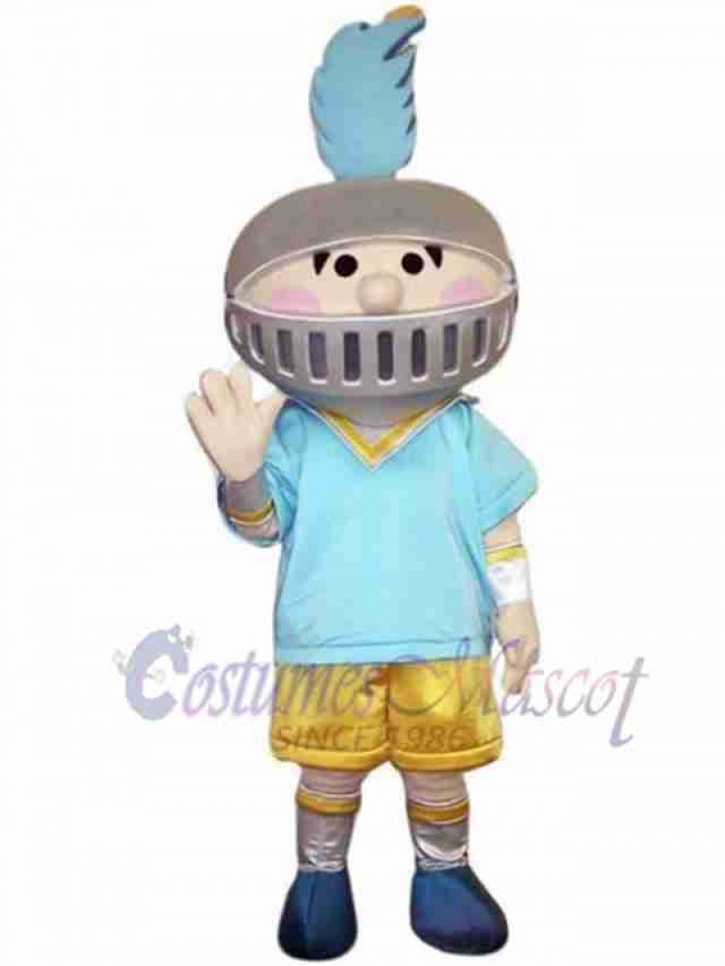 Flat-Headed Knight Boy Mascot Costume 