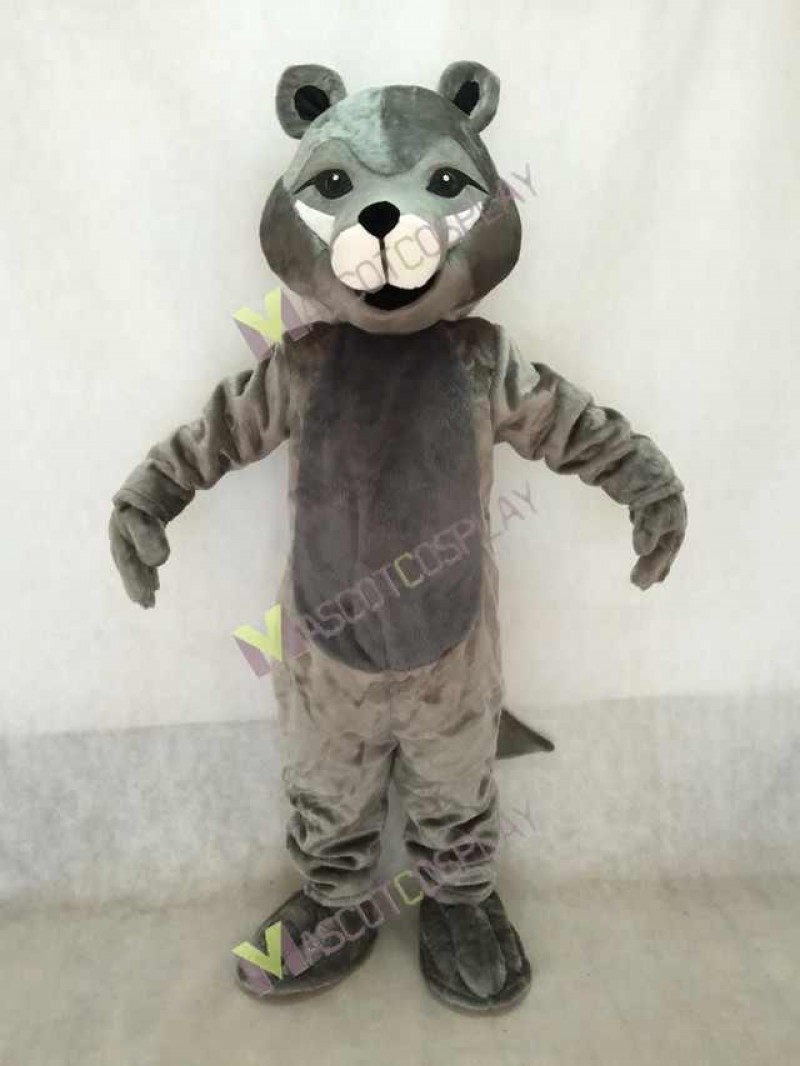 Cute Grey Roger Wolf Mascot Costume
