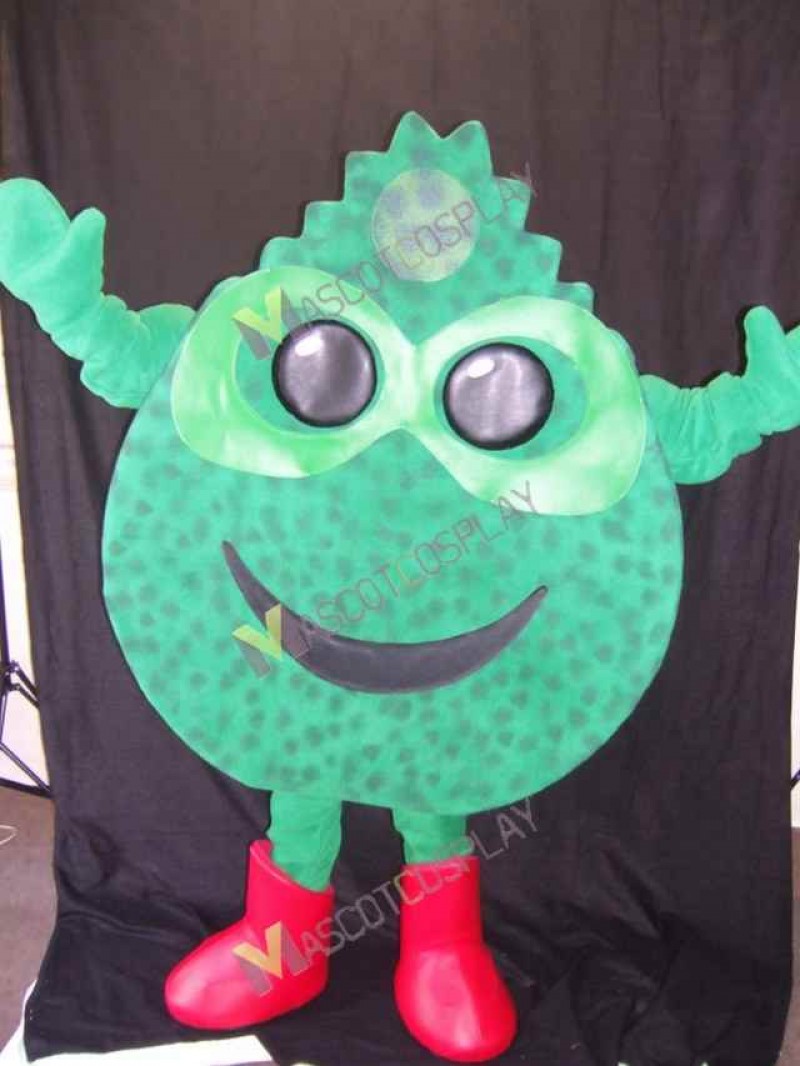 High Quality Adult Farmer Green Grass Mascot Costume in Red Boots