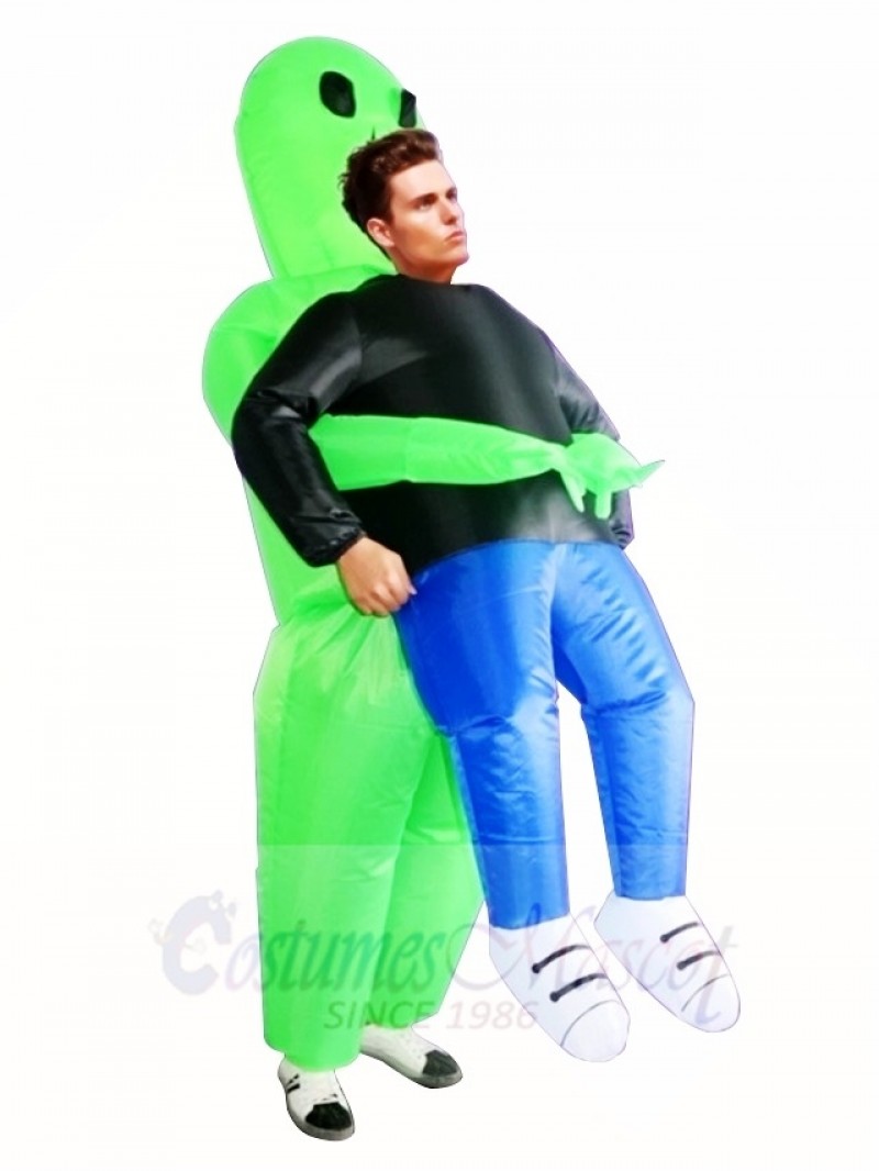 Green Alien ET Carry me Monster Inflatable Blow Up Halloween Xmas Costumes for Adults