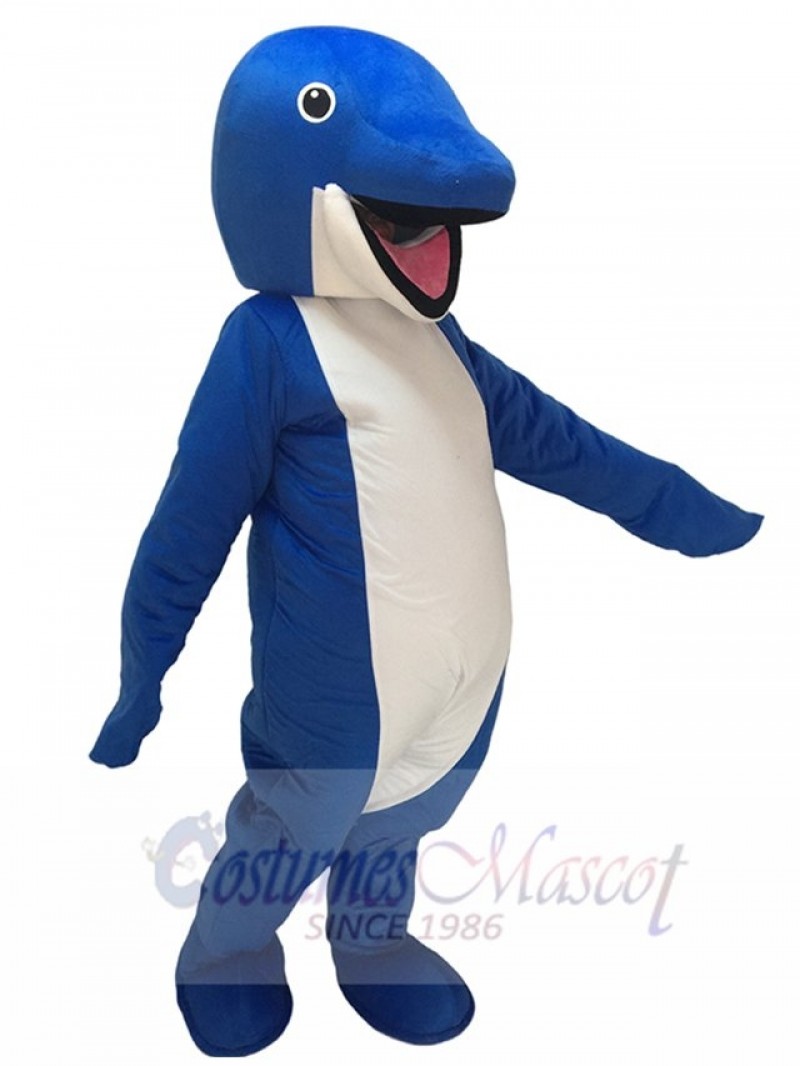 Cute Blue Whale Costume Mascot