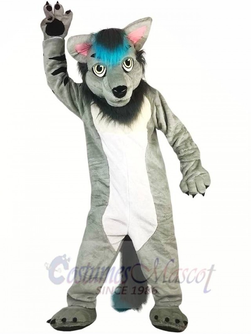 Grey Wolf Mascot Costume 