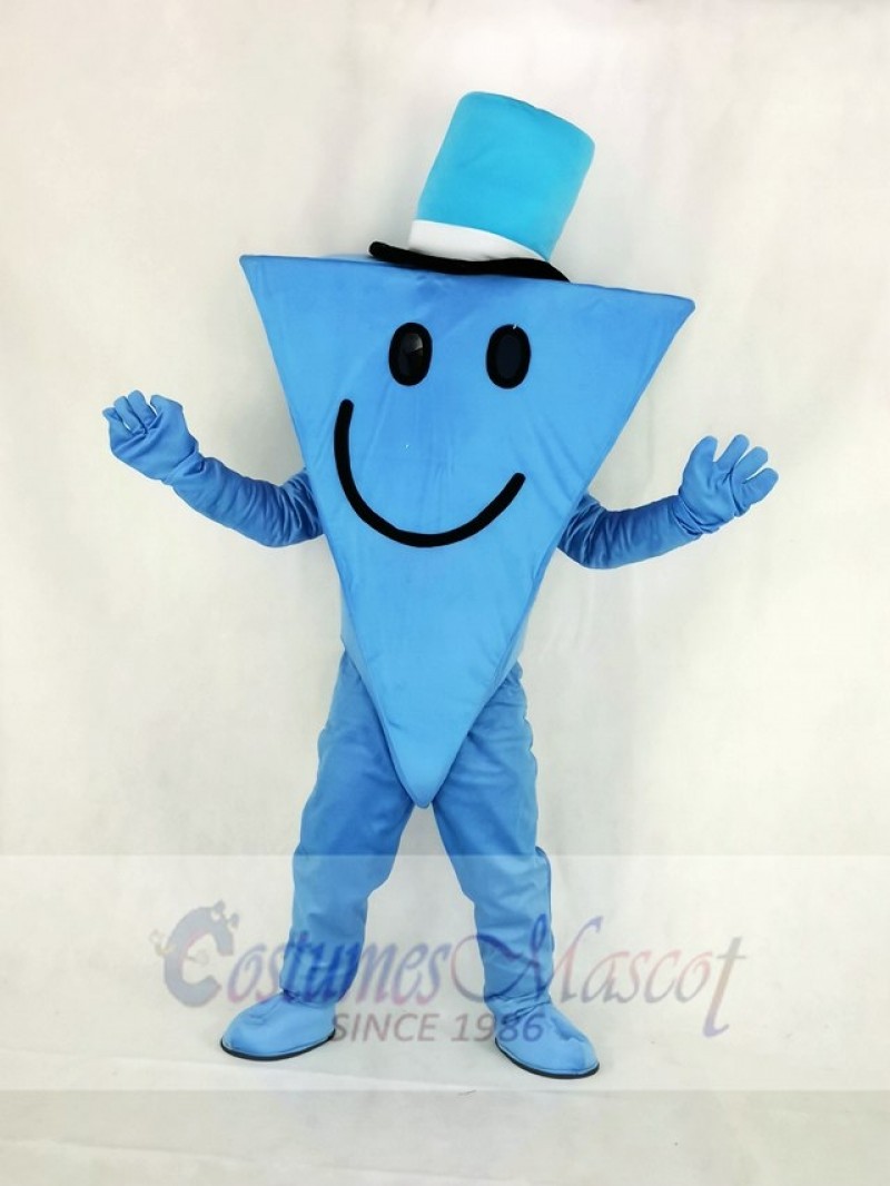 Mr Cool with Blue Hat Mascot Costume Cartoon	