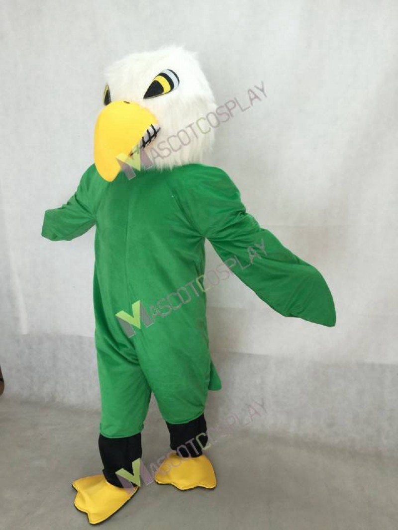 White Head Green Bald Eagle Mascot Costume