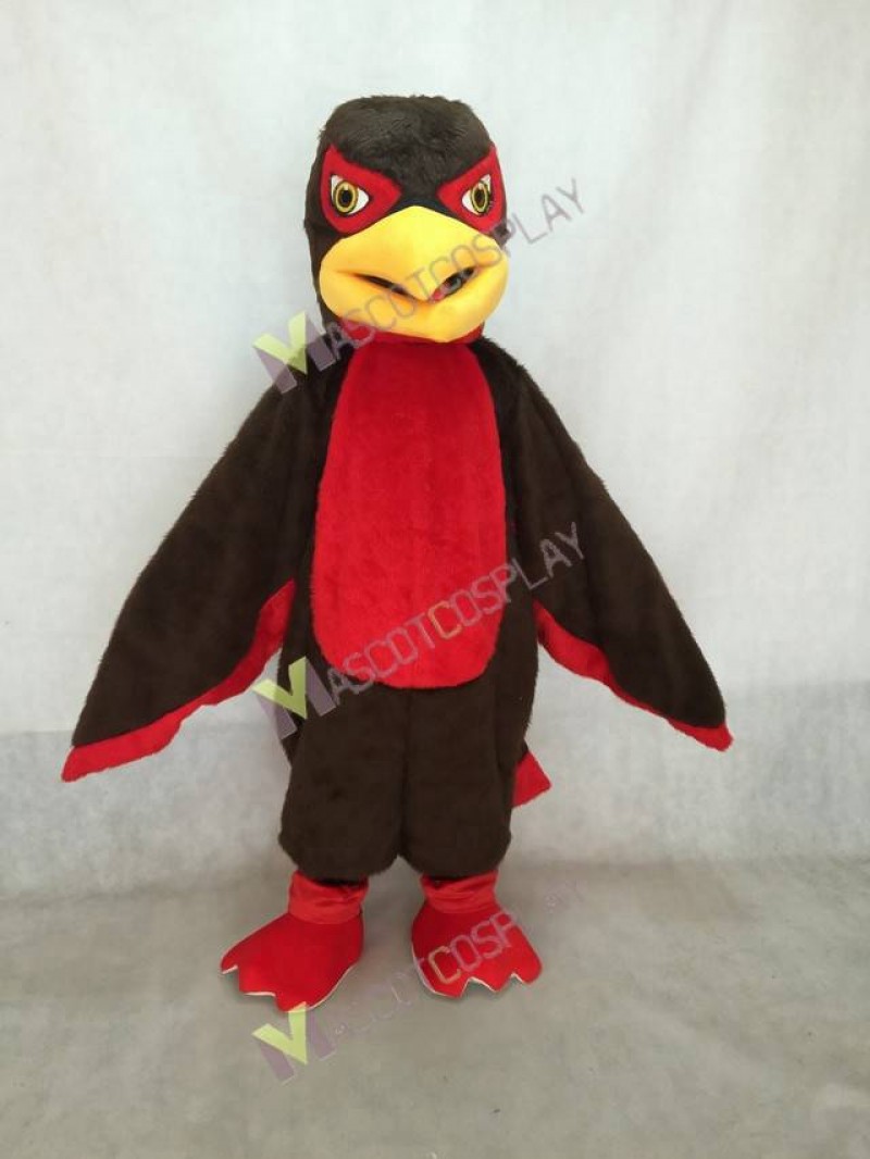 Brown and Red Hawk Falcon Mascot Costume