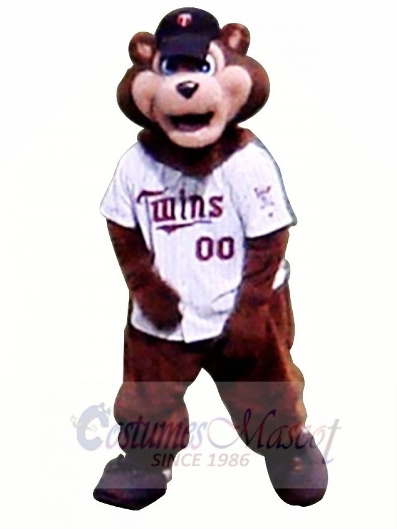 Baseball Brown Bear Mascot Costume 