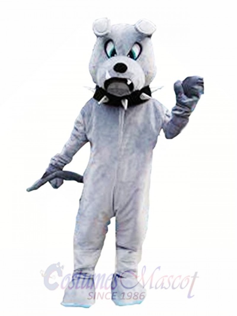 Grey Bulldog Mascot Costume