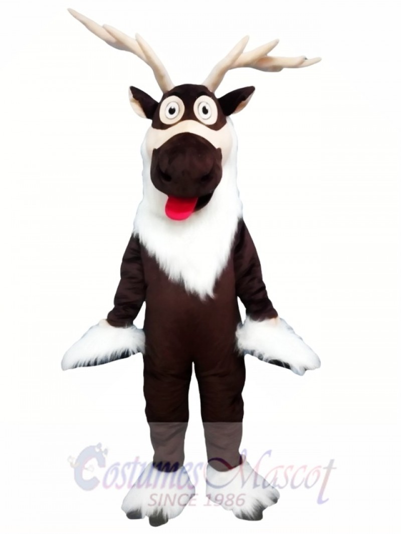 Brown Deer Christmas Reindeer Mascot Costume