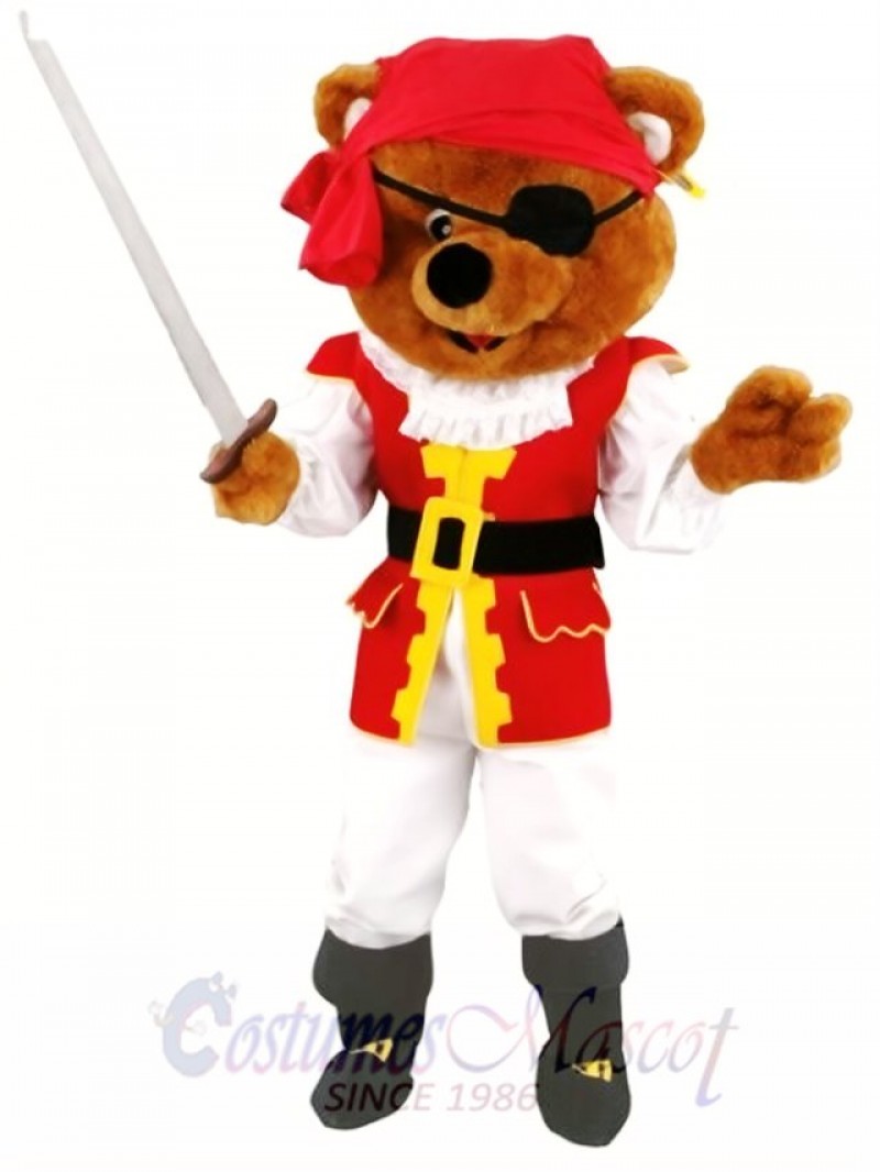 Pirates Brown Bear Mascot Costume