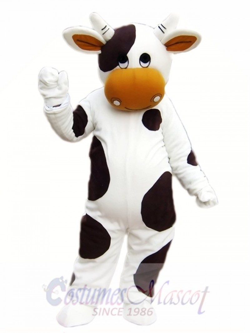 Black and White Cattle Cow Mascot Costume