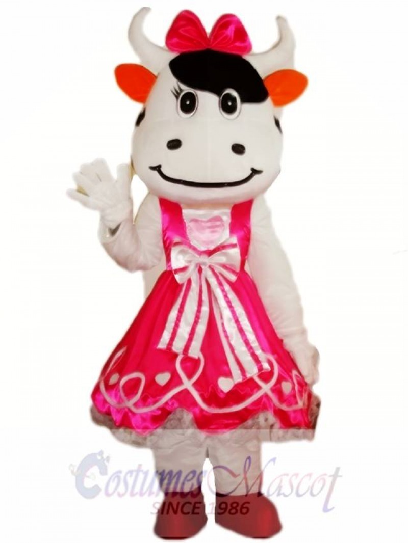 Pink Cattle Cow Mascot Costume
