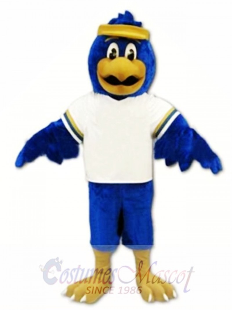 Blue Falcon Mascot Costume Character Eagle Bird