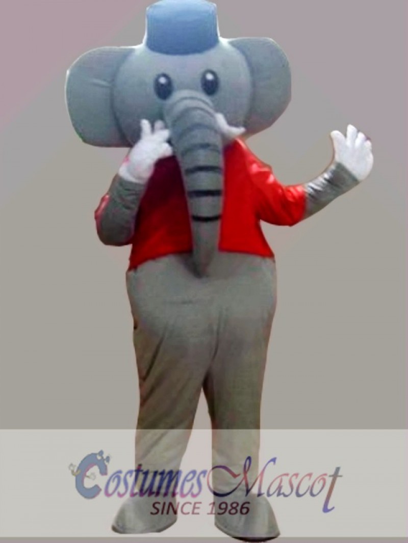 Grey Elephant Mascot Costume Cartoon