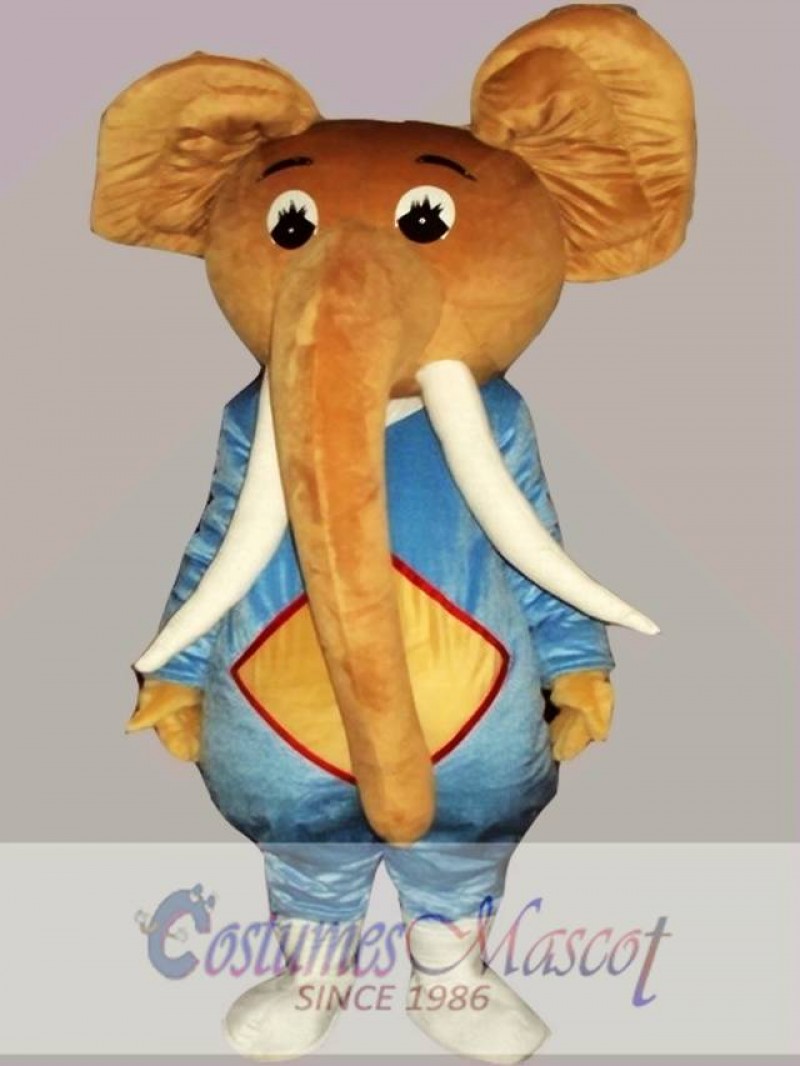 Coffee Elephant Mascot Costume Cartoon