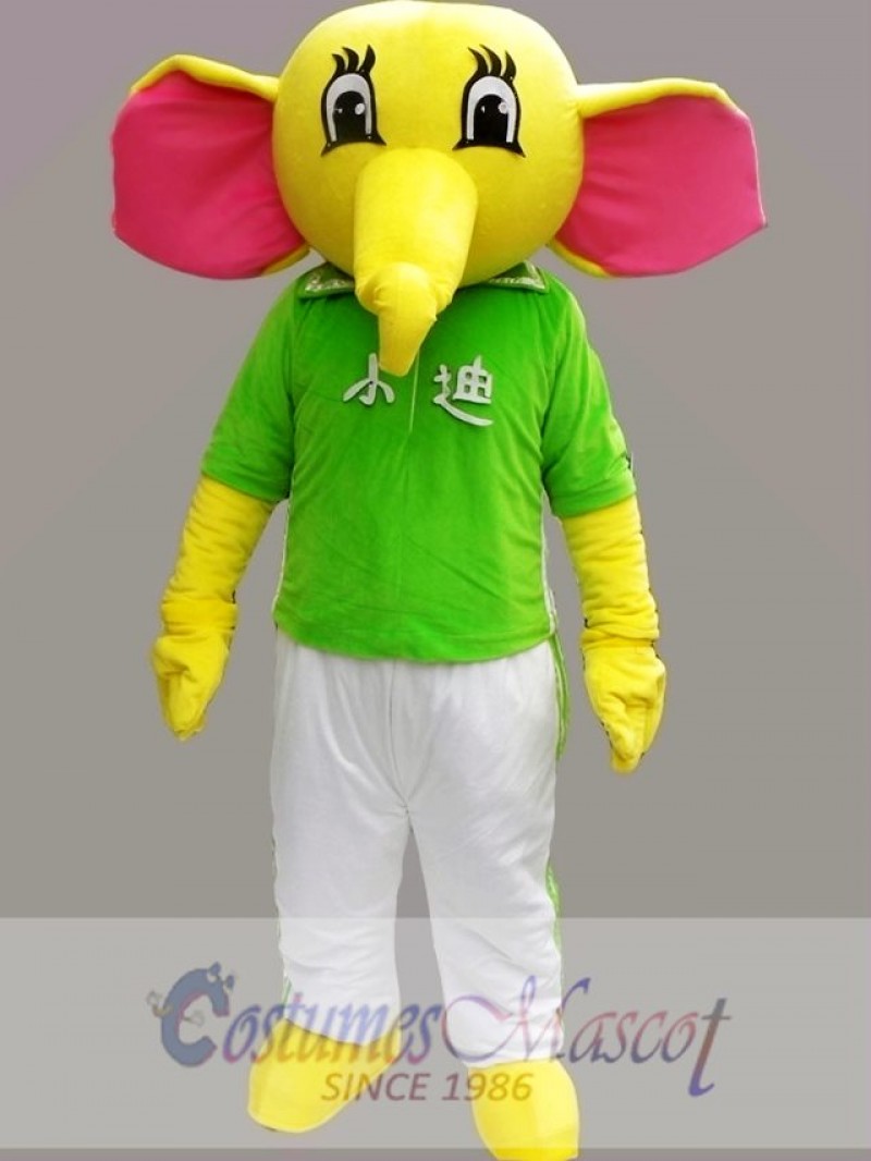 Yellow Elephant Mascot Costume Cartoon