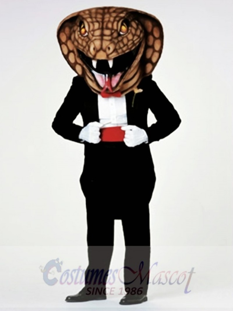 Gentleman Cobra Snake Mascot Costume