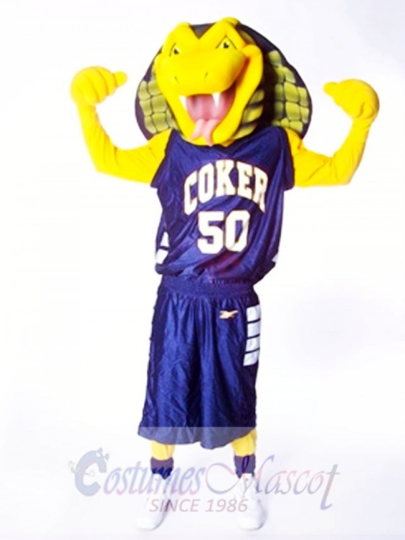 Sports Yellow Cobra Snake Mascot Costume