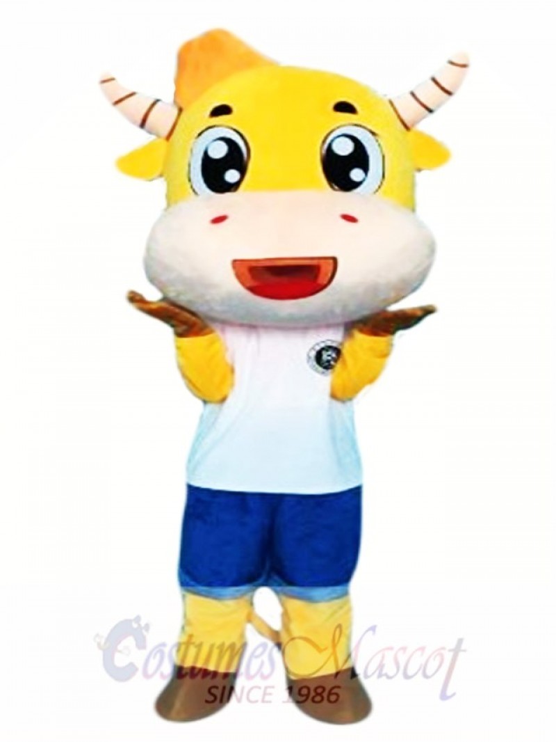 Cartoon Cow Mascot Costume