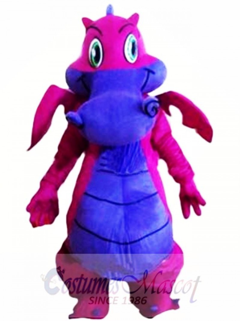 Cartoon Cute Purple Dragon Mascot Costume