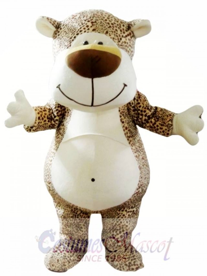 Cute Cartoon Leopard Bear Mascot Costume