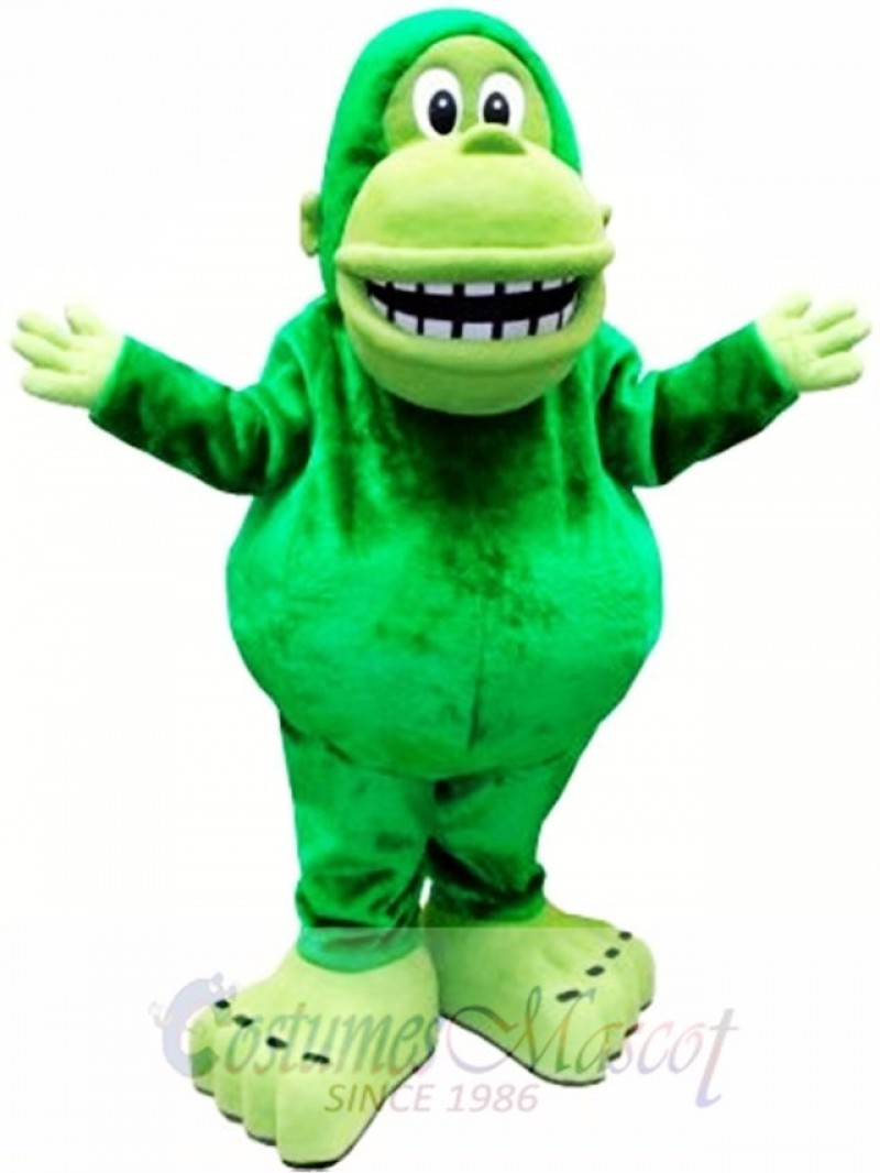 Green Big Mouth Gorilla Mascot Costume