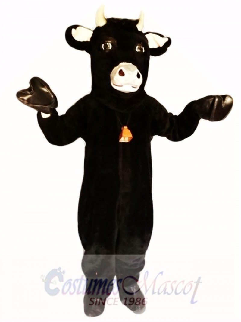 Black Furry Bull Mascot Costume