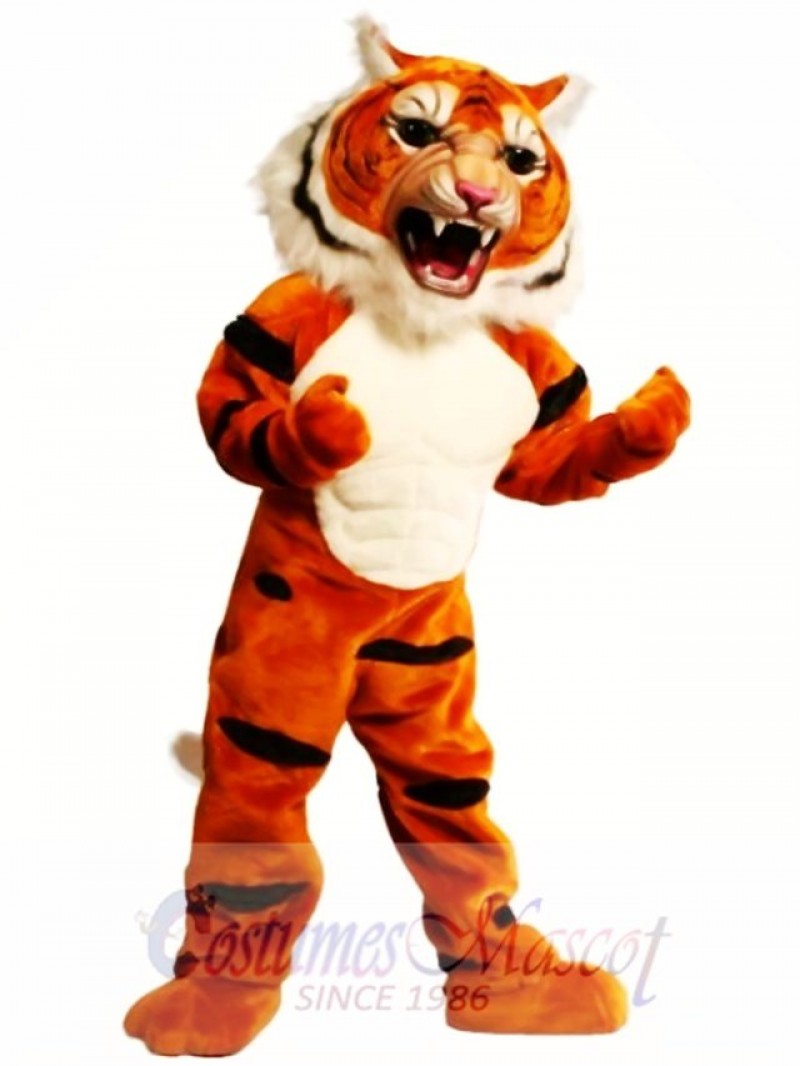 Super Muscle Tiger Mascot Costume