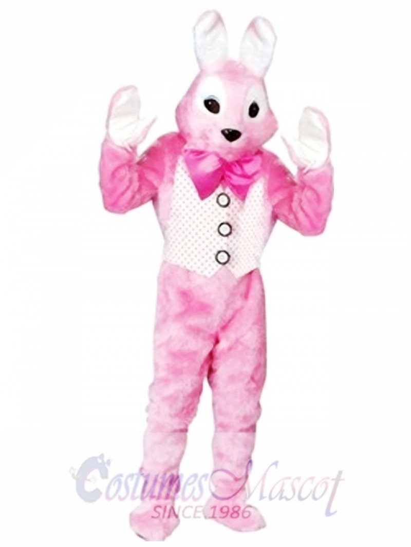 Adult Pink Easter Bunny Mascot Costume