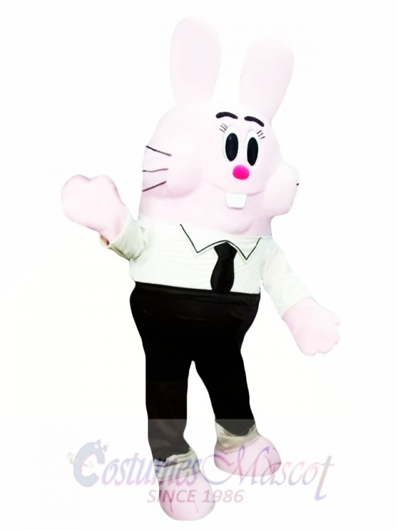 Pink Easter Bunny Mascot Costume Adult Character Costume