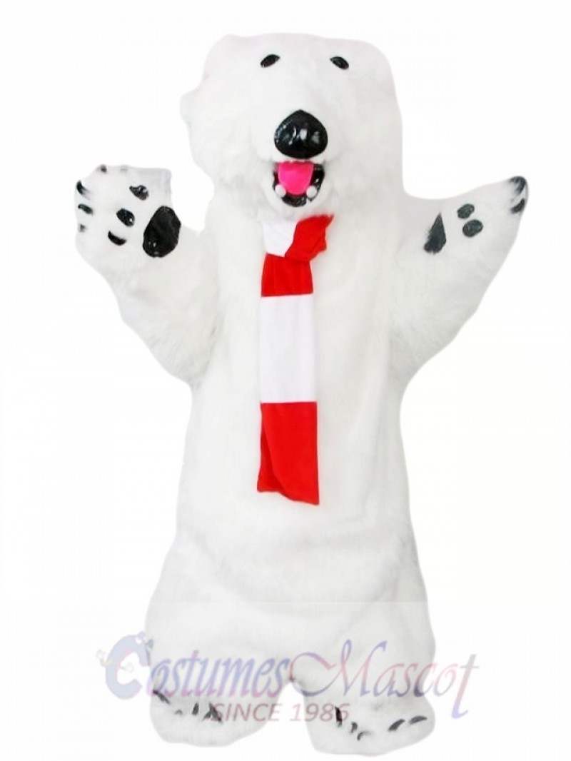 Furry Polar Bear Mascot Costume