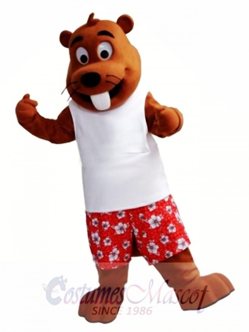 Happy Beaver Mascot Costume